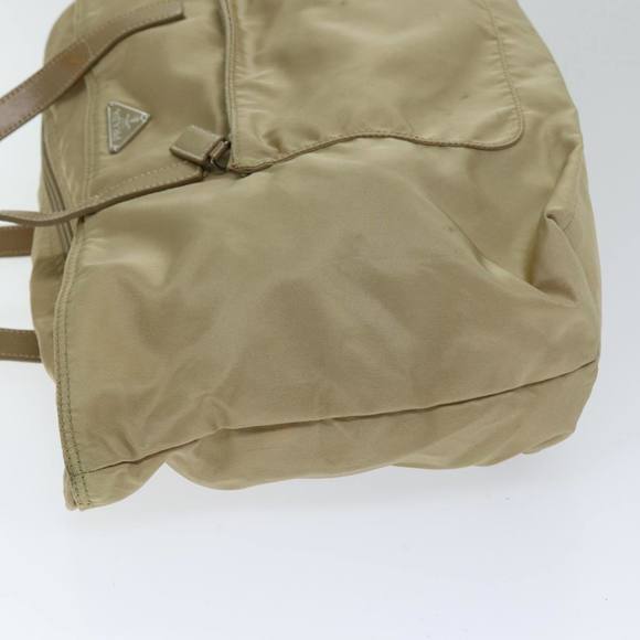 PRADA Tote Bag Nylon Beige Auth 75668 - Picture 4 of 16